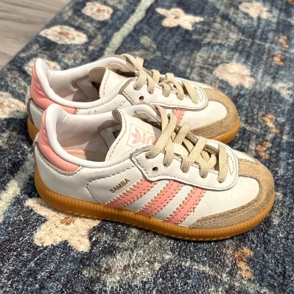 Adidas Kids Samba Pink and White Sneakers - Picture 1 of 4